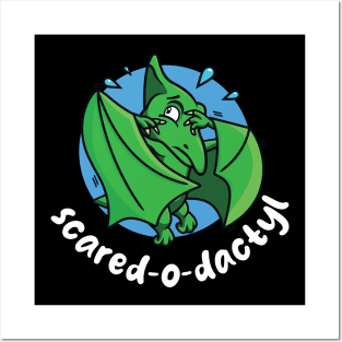 Scared-o-dactyl (on dark colors) Posters and Art